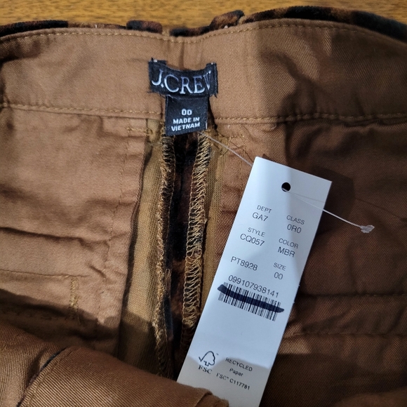 J Crew Washed velvet wide-leg trouser in jaguar print CQ057 Size 00 NWT - Picture 9 of 9